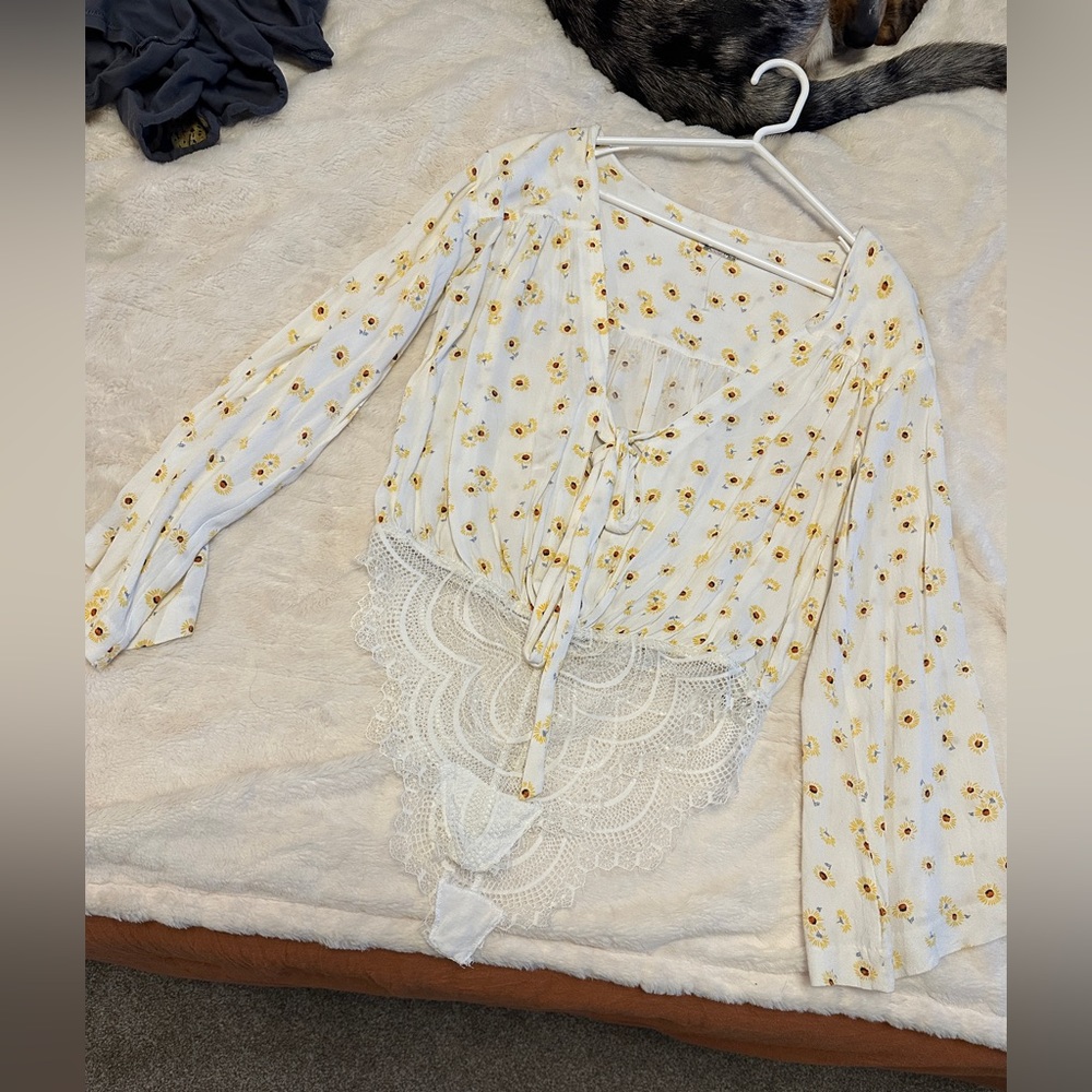 Free People Sunflower Bodysuit